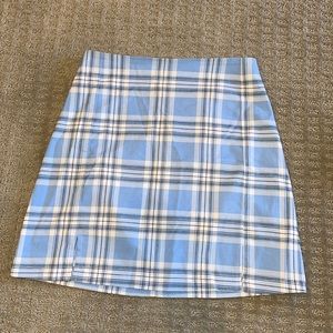 Blue brandy fitted plaid skirt